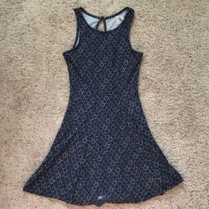 Mudd Navy Blue Patterned Skater Dress